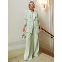 X Laura Byrnes Tailored Wide Leg Trouser - Mint | Very (UK)
