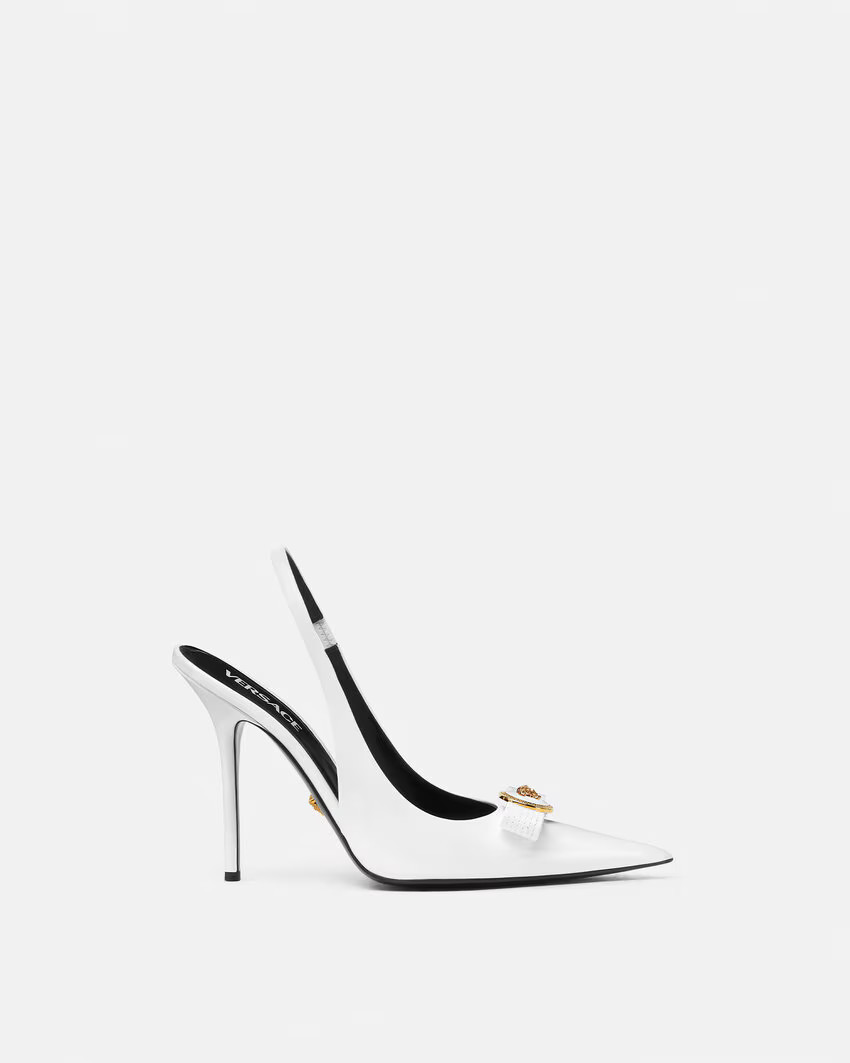 Gianni Ribbon Slingback Pumps 110 mm | Versace (US)