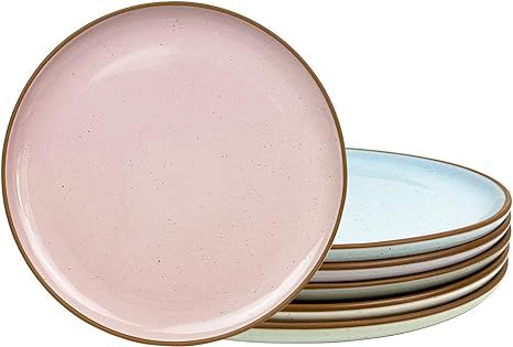 Mora Ceramic Dinner Plates Set of 6, 10 inch Dish Set - Microwave, Oven, and Dishwasher Safe, Scr... | Amazon (US)