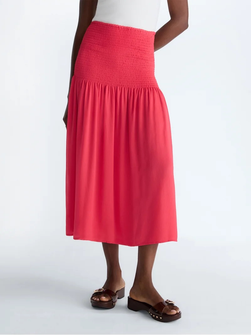 Scoop Women\u2019s and Women\u2019s Plus Smocked Maxi Skirt, Sizes XS-4X | Walmart (US)