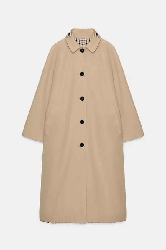 REVERSIBLE PLAID TRENCH COAT ZW COLLECTION | Zara US