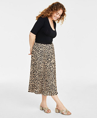 Women's Pleated A-Line Midi Skirt, Created for Macy's | Macy's Canada