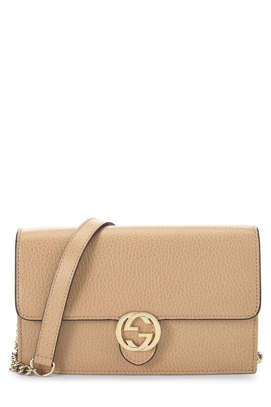 Gucci Beige Leather Interlocking Crossbody Small QFBJWK1LBH041 | WGACA | What Goes Around Comes Around