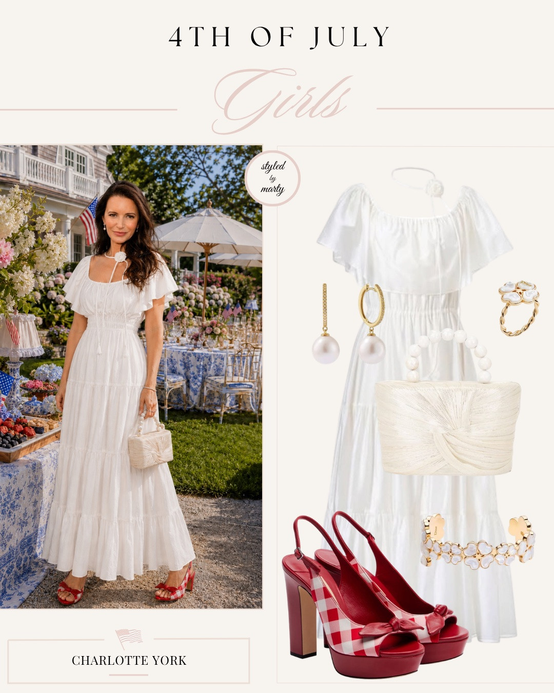 🇺🇸✨ If your favorite feminine TV characters were celebrating the 4th of July… this is exactly how I’d style them.

4th July, 4th of july outfit, feminine outfit, Blair Waldorf style, Blair Waldorf outfit, Charlotte York style, Carrie Bradshaw style, feminine fashion, elegant style, classy outfit, summer outfit, summer fashion, summer dress, midi dress, polka dot, polka dot outfit, white dress, party dress, party wear, red outfit, elegant dress, romantic style, romantic dress, grandmillenial style, luxury fashion,

#LTKsummer #LTKstyletip #LTKpartywear