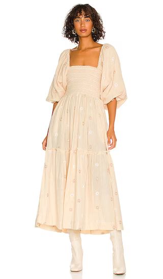 Dahlia Embroidered Maxi Dress in Pearl Island | Revolve Clothing (Global)