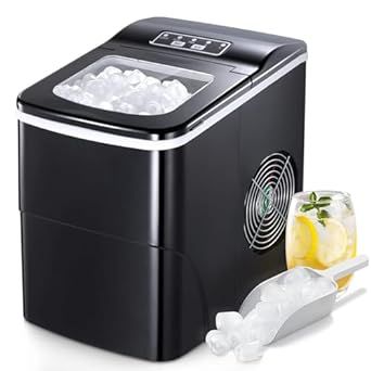 RWFlame Ice Maker Machine, Countertop Ice Cube Machines Make 15kg/ 24h Ice Cubes Ready in 6 Mins,... | Amazon (UK)