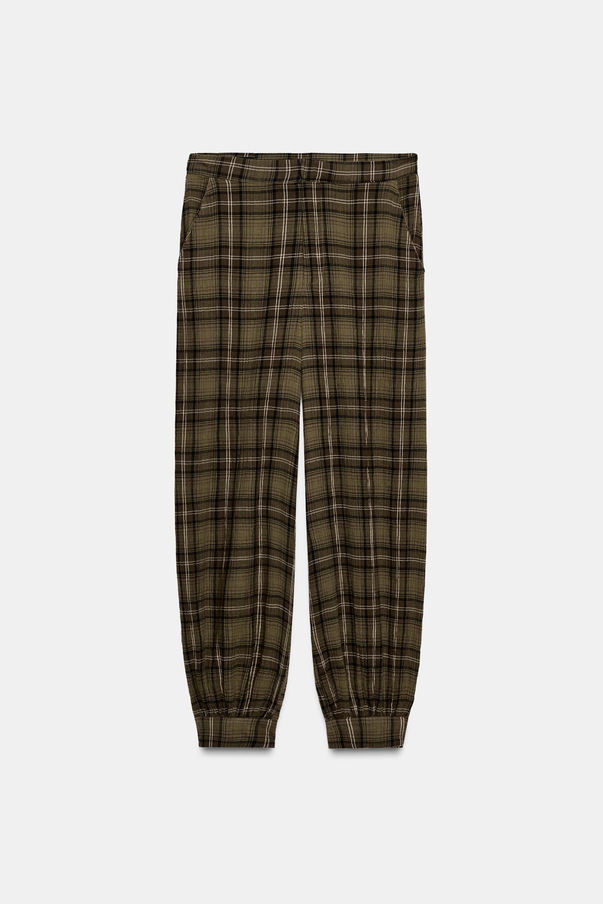 CHECK SAROUEL TROUSERS | Zara UK