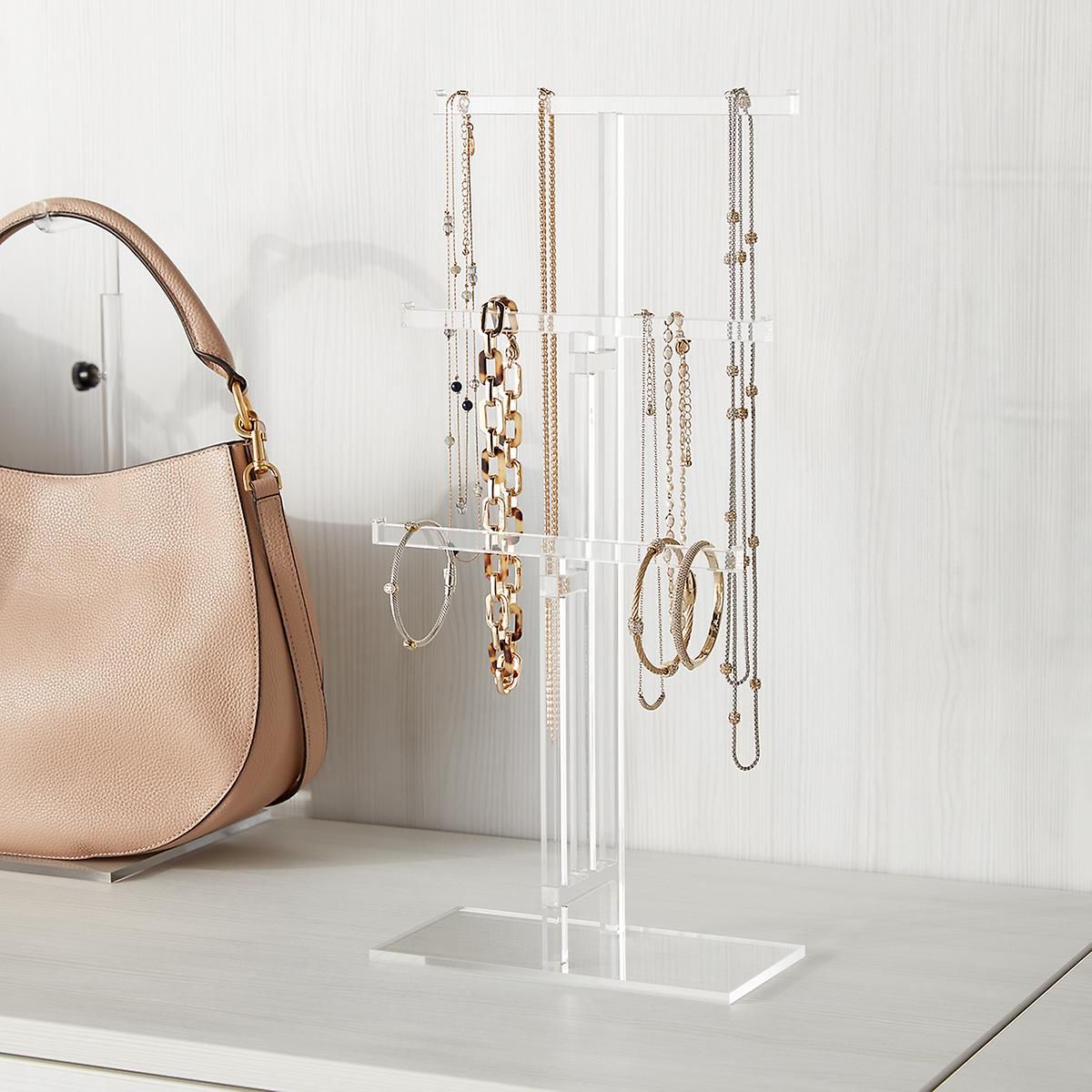 Luxe Acrylic 3-Tier Necklace Stand | The Container Store