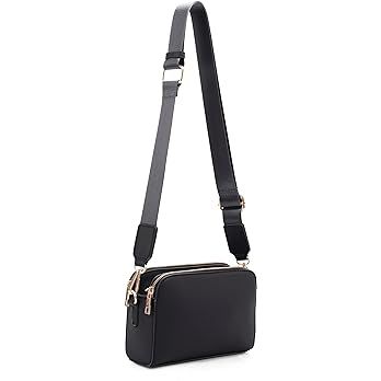 EVVE Crossbody Bags for Women Trendy Triple Zip Small Crossbody Camera Bag Purse with Wide Guitar... | Amazon (US)