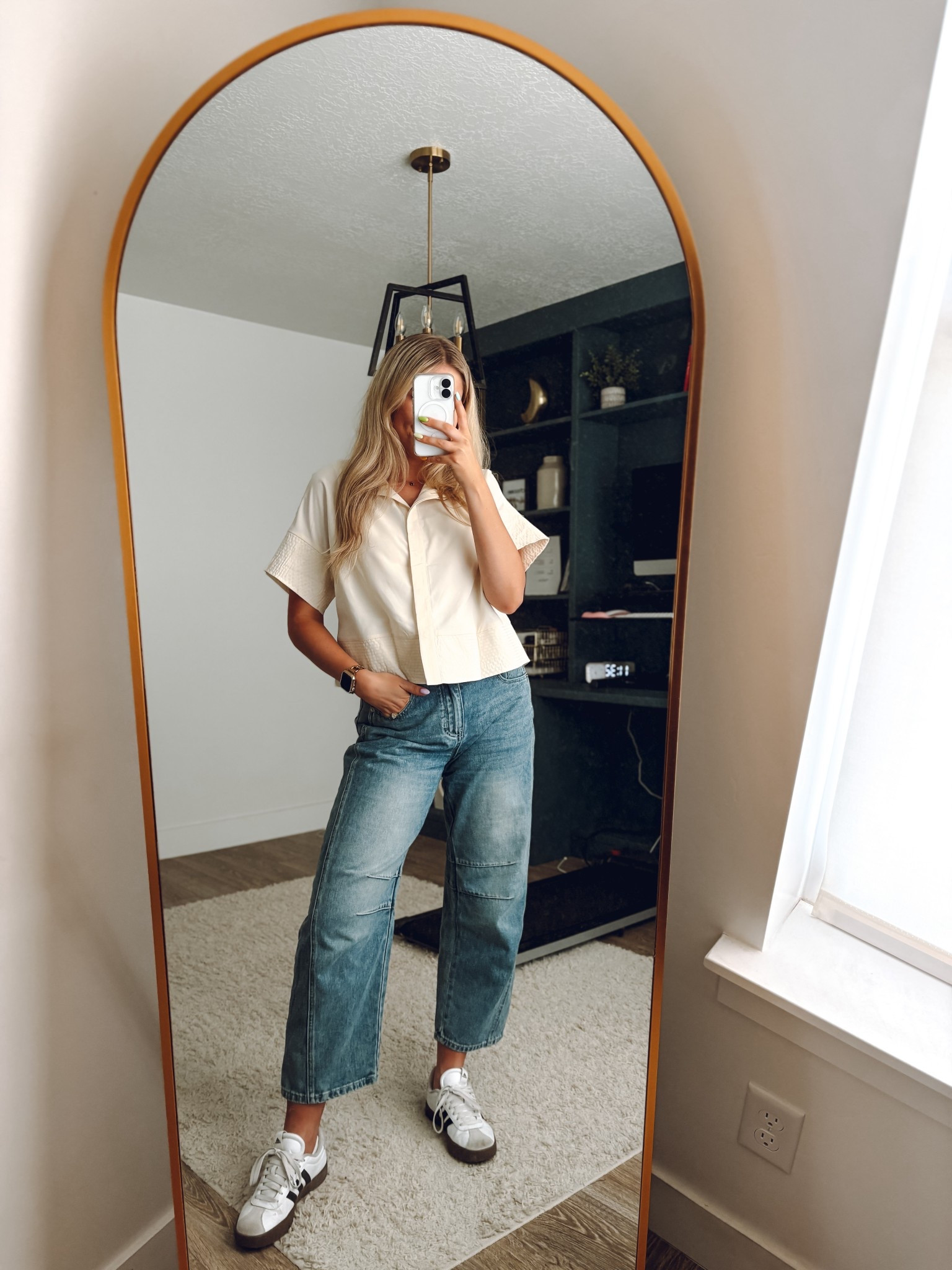 Top: wearing M
Jeans: wearing S
Sneakers: true to size 

#LTKSeasonal #LTKFindsUnder100