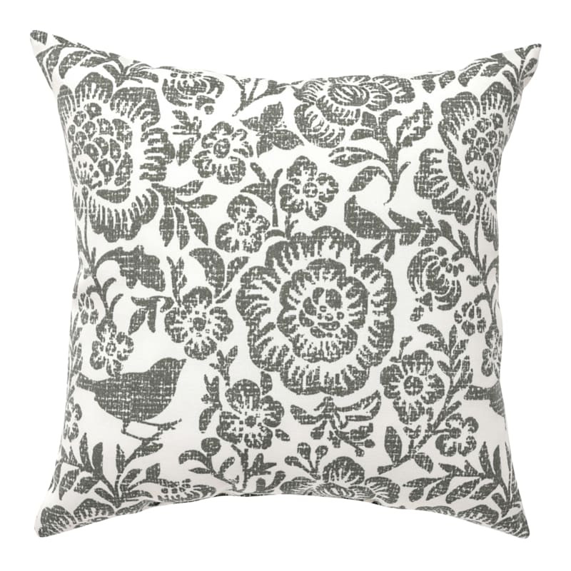 Endive Floral Square Outdoor Throw Pillow, 16" | At Home