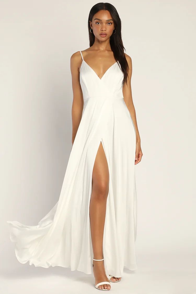 Ode To Love White Satin Maxi Dress | Lulus (US)