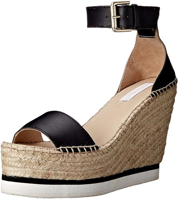 See By Chloe Women's Glyn Wedge Leather Espadrille Sandal, Black, 41 M EU (11 US) | Amazon (US)