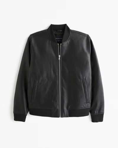 Men's Vegan Leather Bomber Jacket | Men's Coats & Jackets | Abercrombie.com | Abercrombie & Fitch (US)
