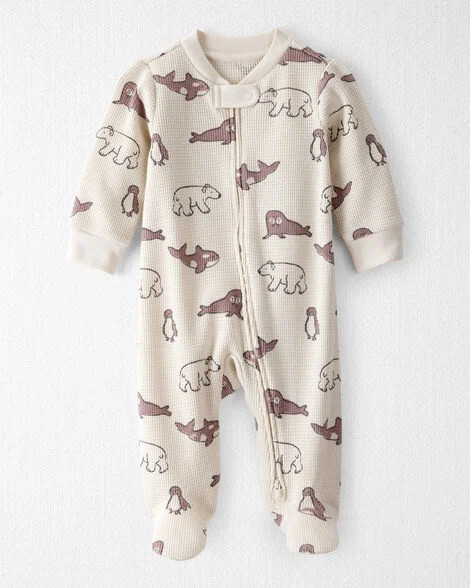 Baby Waffle Knit Sleep & Play Pajamas Made with Organic Cotton in Artic Friends Print | Carter's Inc