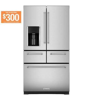 25.8 cu. ft. French Door Refrigerator in Stainless Steel with Platinum Interior | The Home Depot