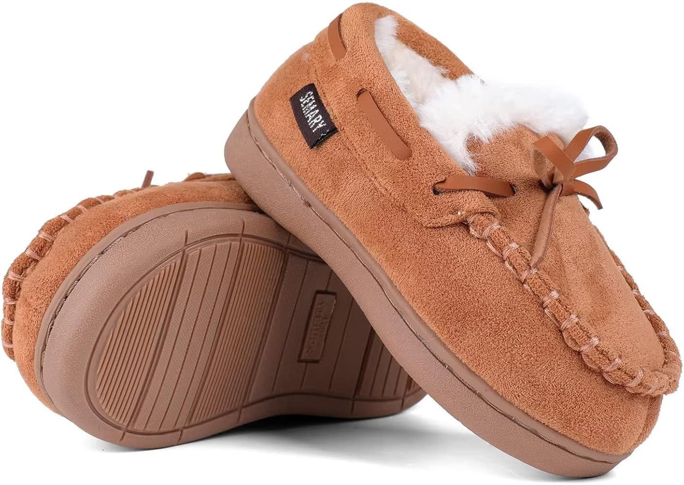 Toddler Kids' Moccasin House Shoes with Indoor Outdoor Memory Foam Sole Protection Slipper | Amazon (US)