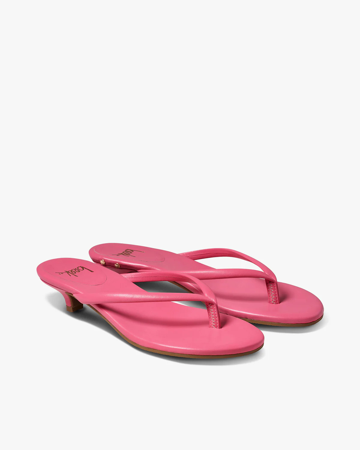 Corella Leather Heeled Thong Sandal - Peony | beek | beek