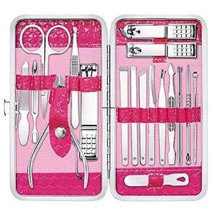 Gift for Women/Men,Nail Care kit Manicure Grooming Set with Travel Case - Yougai 18 Piece Stainle... | Amazon (US)