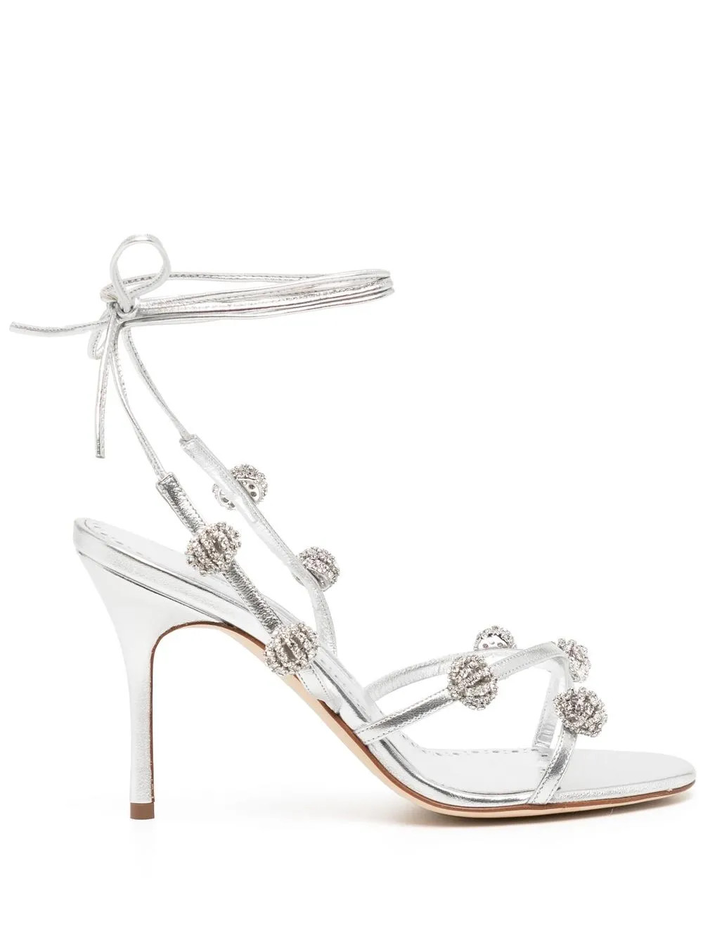Manolo Blahnik crystal-detail 90mm Sandals | Silver | FARFETCH CN | Farfetch (CN)