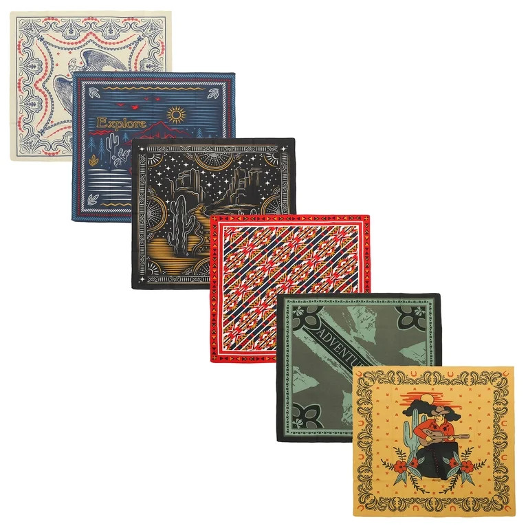 Lightweight Americana 22"x22" 6-Pack Bandana Set | Walmart (US)
