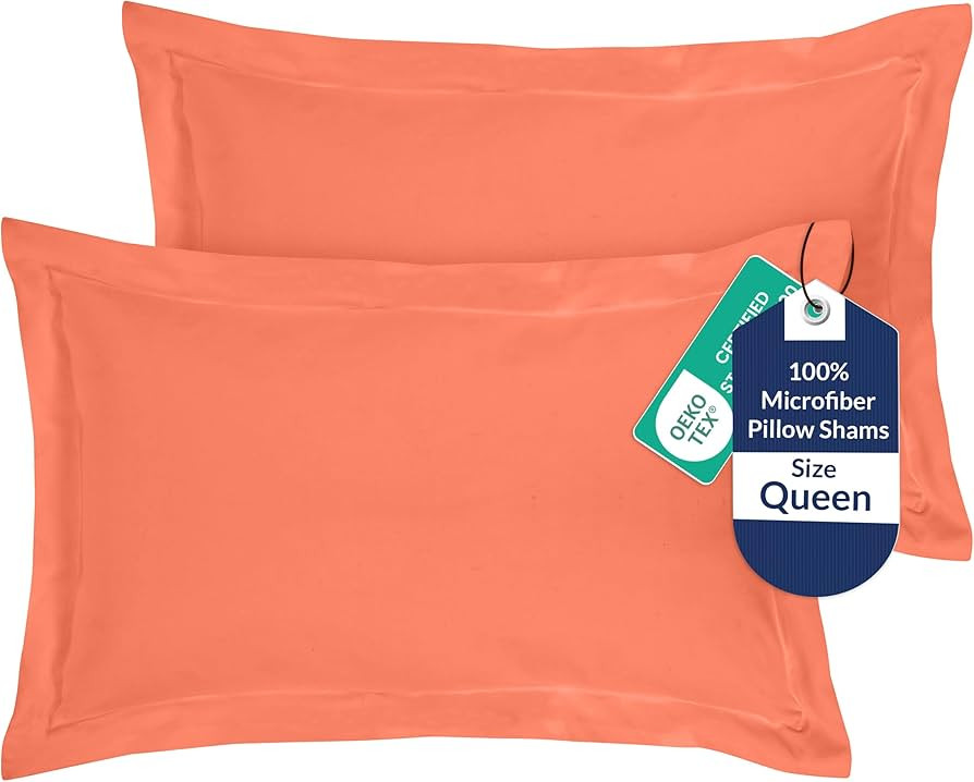 Royale Linens Pillow Shams 2 Pack Queen Size 20x30 Inch - Brushed 1800 Microfiber - Bed Pillow Sh... | Amazon (US)