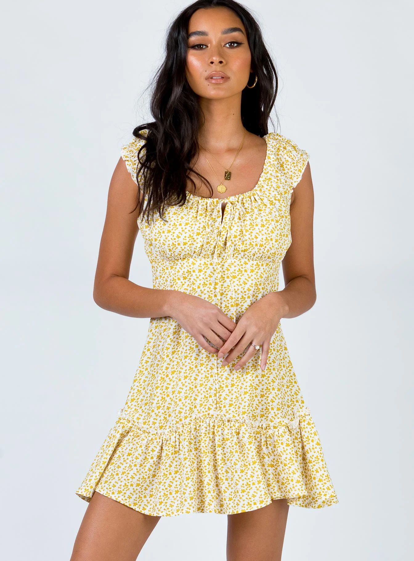 If You Dare Mini Dress Yellow | Princess Polly AU