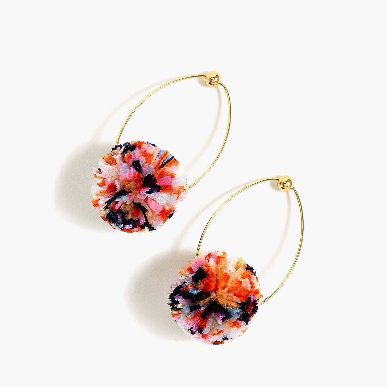 Raffia pom-pom earrings | J.Crew US