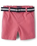 The Children's Place Baby Toddler Boys Belted Chino Shorts, Pink, 3T | Amazon (US)