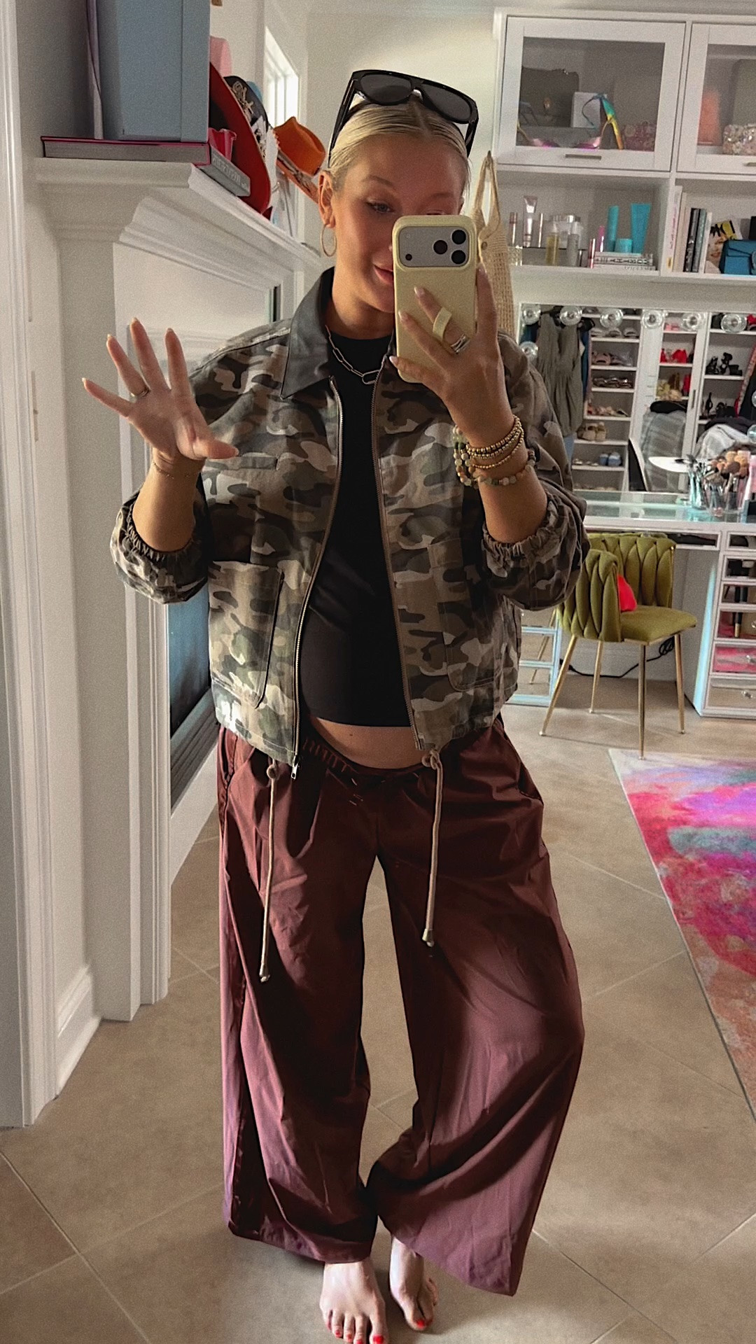 Walmart camo cargo/barn jacket (L)
Satin track pants (M)
Black tee (L)

#LTKdayinmylife #LTKootd #LTKBump