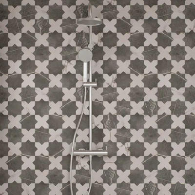 Istanbul Star with Cross 6 In. X 12 In. Porcelain Floor And Wall Tile Kit | Wayfair North America
