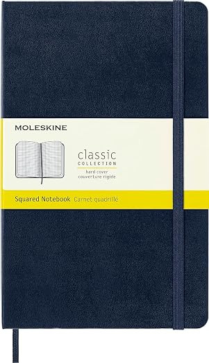 Moleskine Classic Notebook, Large, Squared, Sapphire Blue, Hard Cover (5 x 8.25) | Amazon (US)