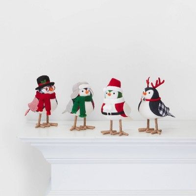 4pc North Pole Farmhouse Birds Decorative Figurines - Wondershop™ | Target