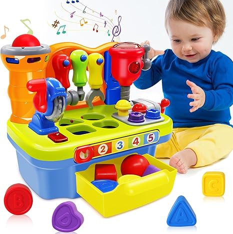 Baby Toys for 1 Year Old Boy Girl Musical Learning Workbench for 1 2 Year Old Boy Birthday Gift E... | Amazon (US)