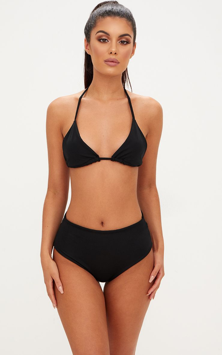 Black Mix & Match High Waisted Bikini Bottom | PrettyLittleThing US