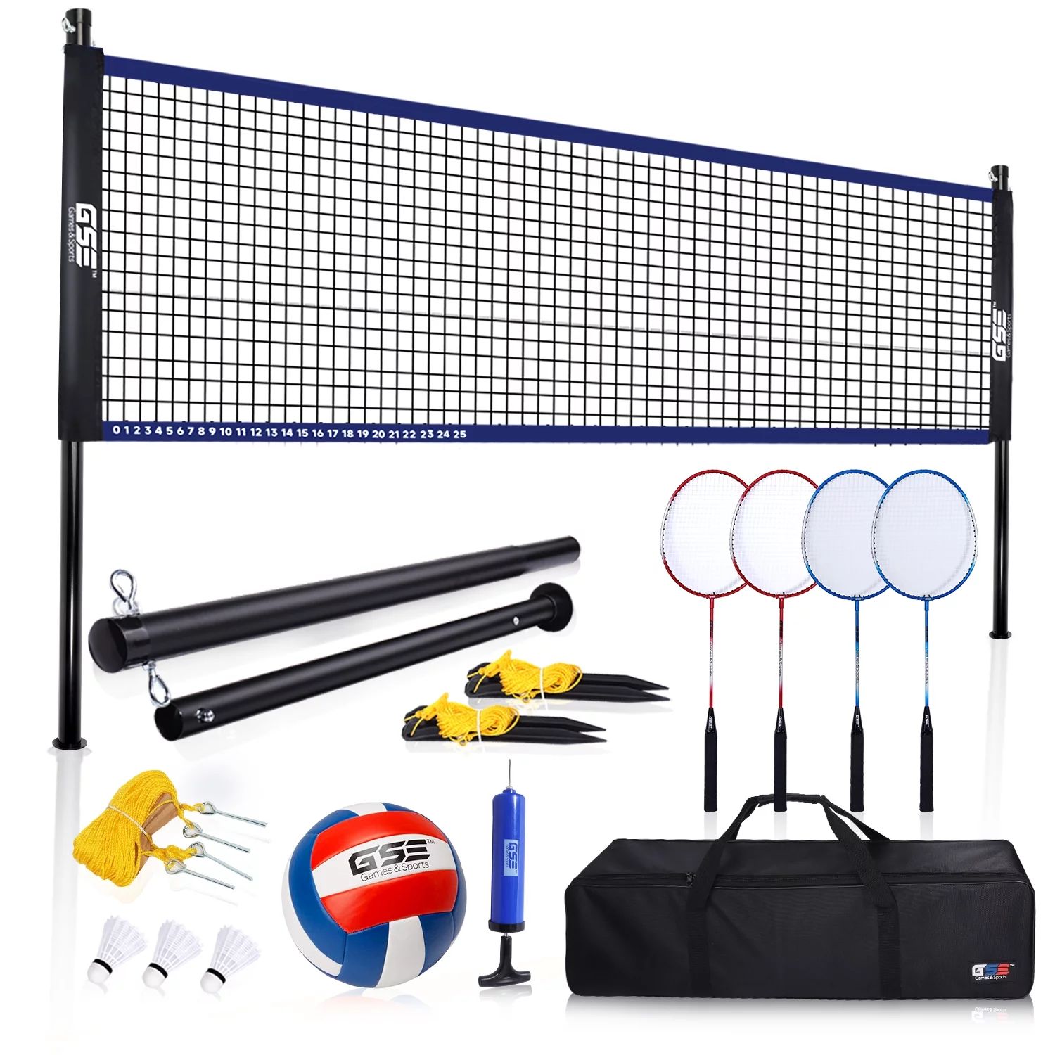GSE Games & Sports Expert Recreational Portable Badminton Volleyball Net Combo Set. Including Net... | Walmart (US)
