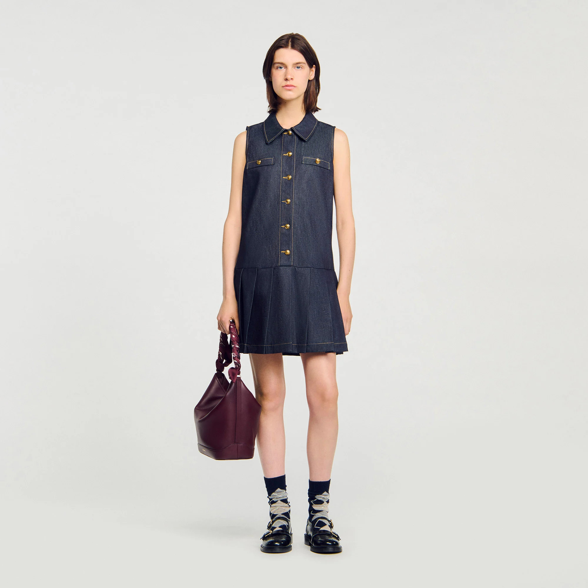 Mini denim dress | Sandro US | Sandro-Paris US