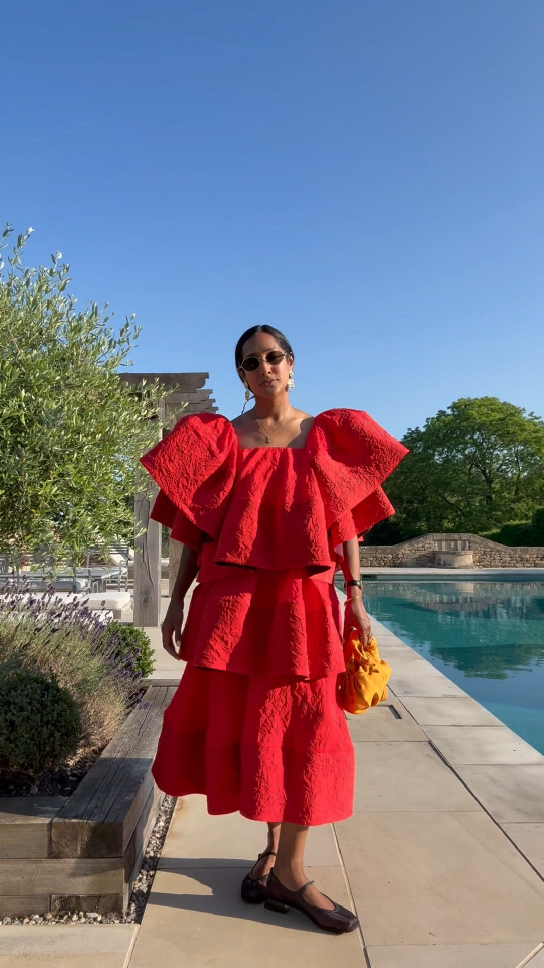 Occasion wear, wedding guest dress ideas, colourful style, red dress, emoji dress, a pop of red, Roksanda x & otherstories, dopamine dressing, wedding guest dressing 