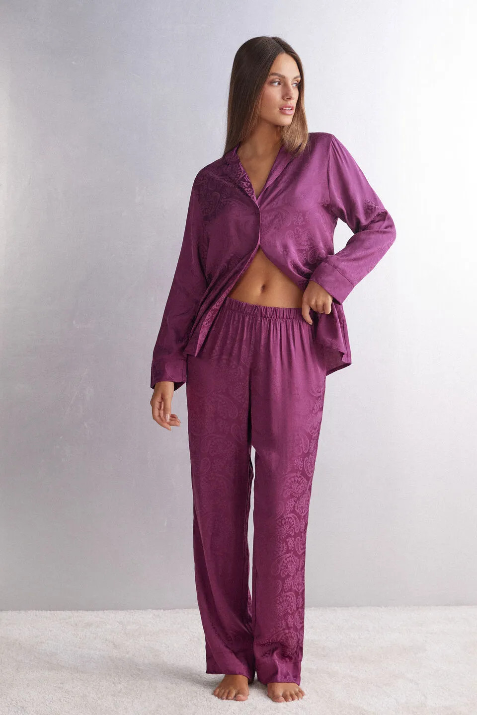 Calça Em Cetim Velvet Paisley - PDL926 - Intimissimi | Italian  lingerie | Intimissimi BR