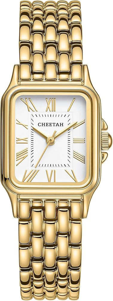 CHEETAH Gold Watches for Women with Vintage Rectangular Case,26mm Case Diameter,Black Roman Numer... | Amazon (US)
