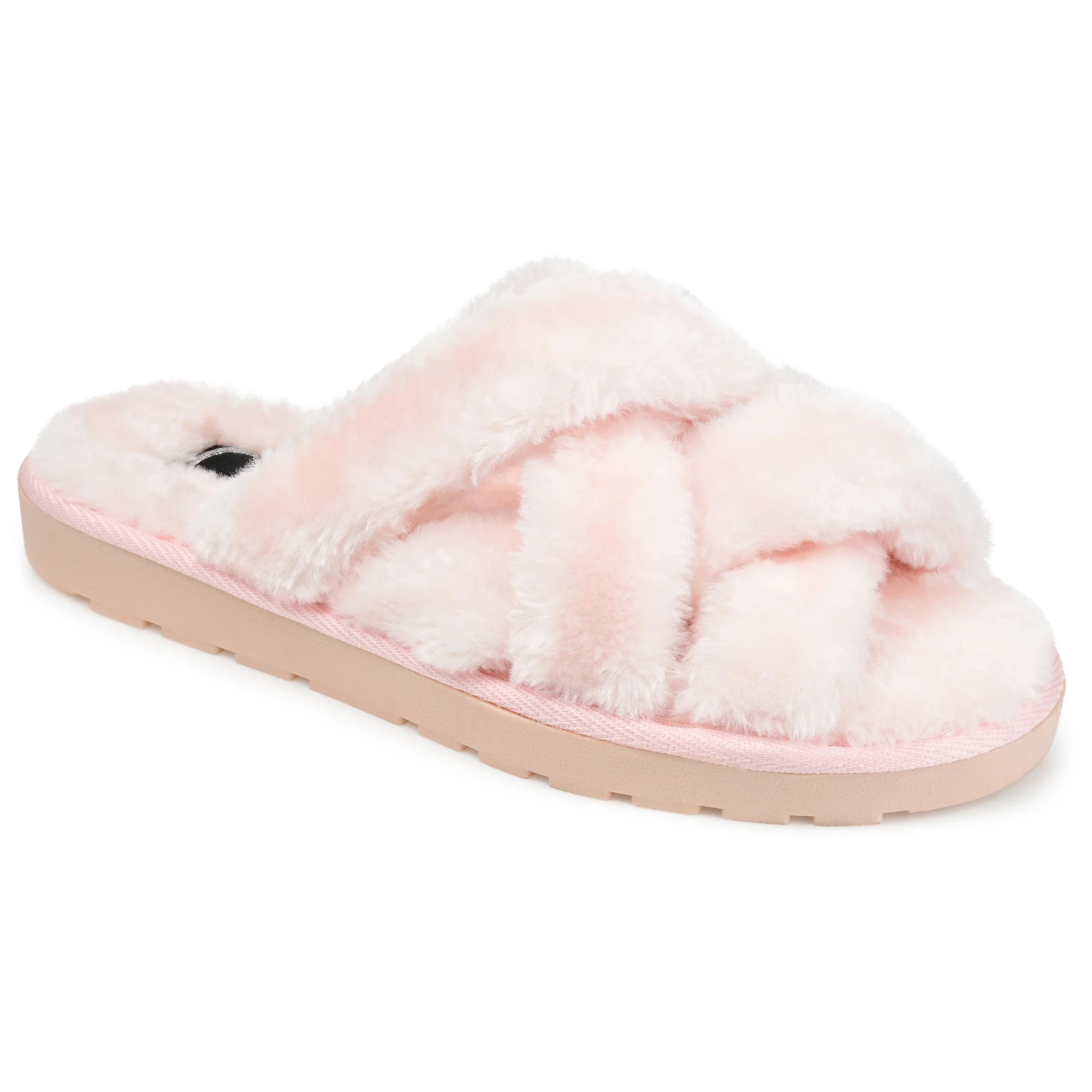 Brinley Co. Womens Crisscross Faux Fur Slipper | Walmart (US)
