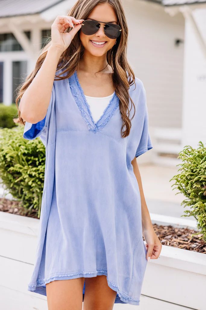 Just Be You Denim Blue Mineral Washed Dress | The Mint Julep Boutique