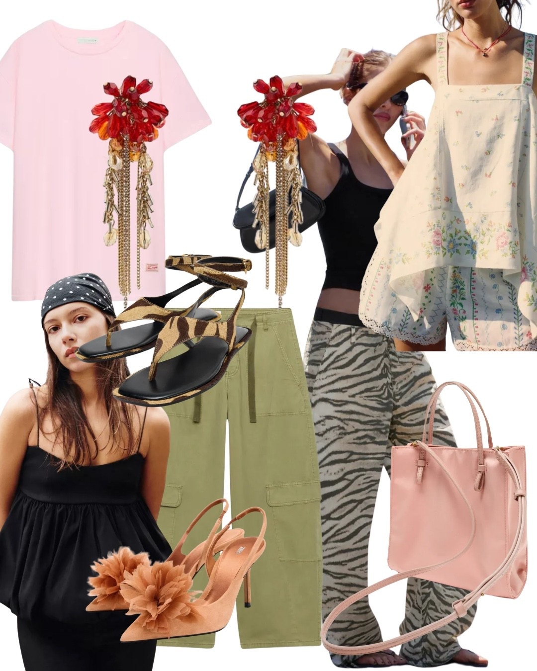 Latest finds! Several on major sale - the flower heels are 70% off!! The pink tshirt is a steal too! And the black bubble top with bubble stoppers on the shoulder is marked down as well. 

Totally loving that pink satin bag!! Super in right now — and way less than the designer ones.

#LTKSeasonal #LTKSaleAlert #LTKootd