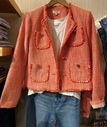 I love the look and color of this tweed jacket. It’s chic and a versatile piece, wear it dressed up or down. It would look great with white jeans or pants! 😍🤍🧡

#LTKfindsunder100 #LTKSpringSale