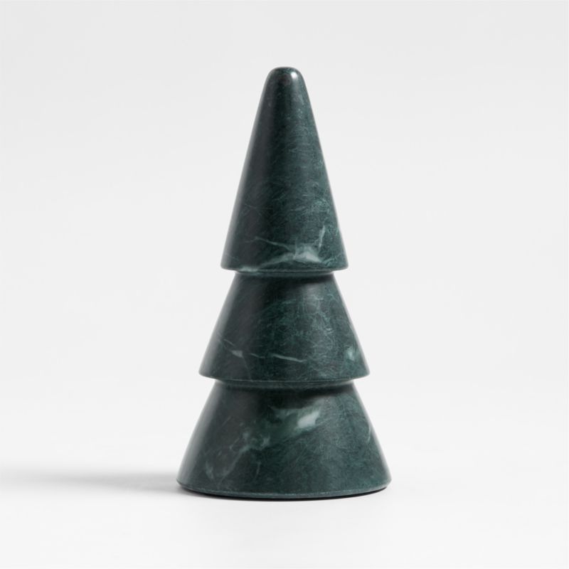 Medium Green Marble Christmas Tree 9" | Crate & Barrel | Crate & Barrel