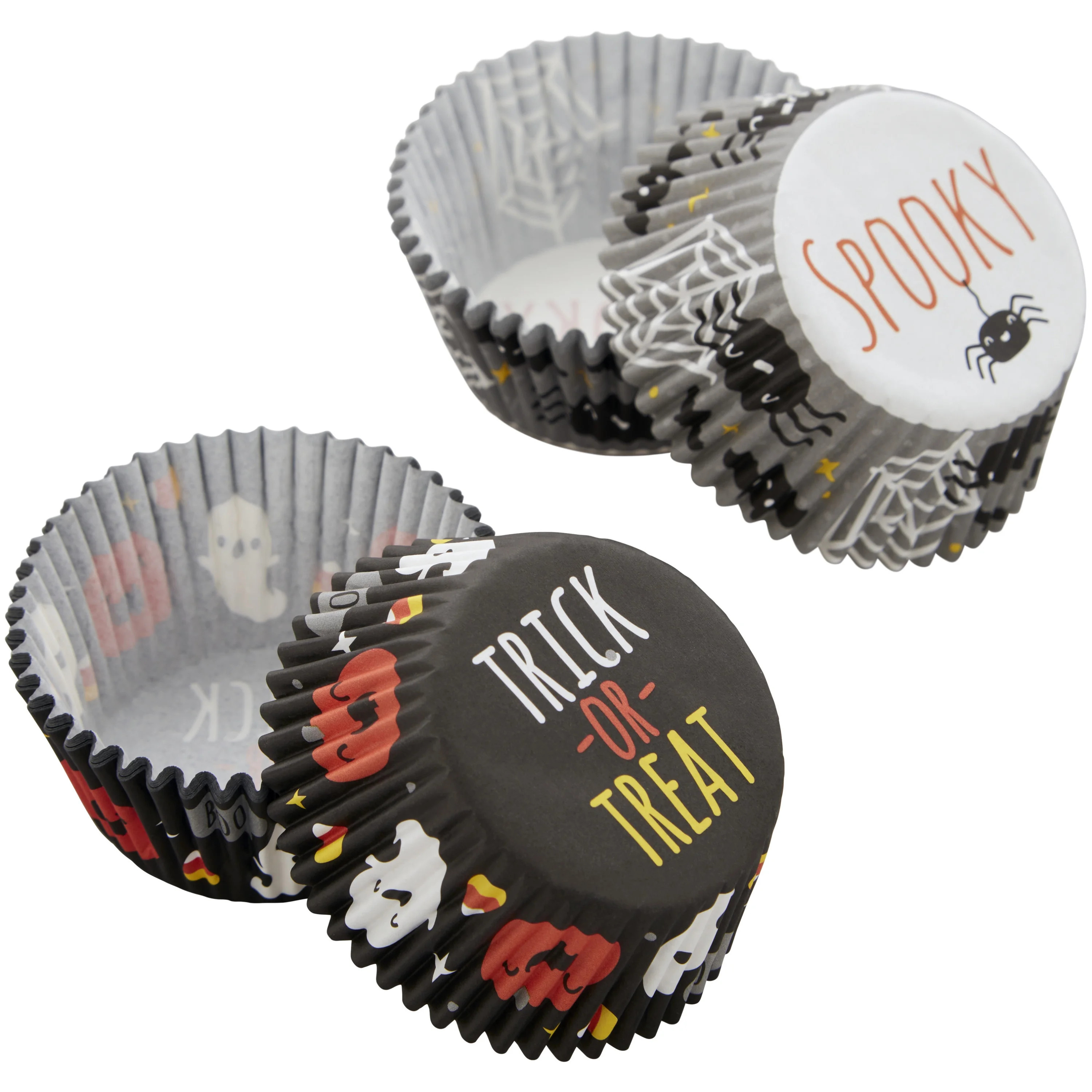 Great Value “Trick or Treat" and “Spooky" Paper Halloween Cupcake Liners, 48-Count | Walmart (US)