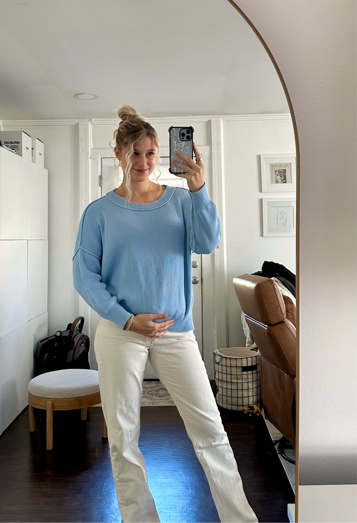 Spring pregnancy outfit🩵

#LTKStyleTip #LTKBump