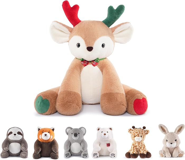 Niuniu Daddy 14" | 3.5 Pound Deer Weighted Stuffed Animals, Heavy Moose Sleeping Plush Toys for K... | Amazon (US)