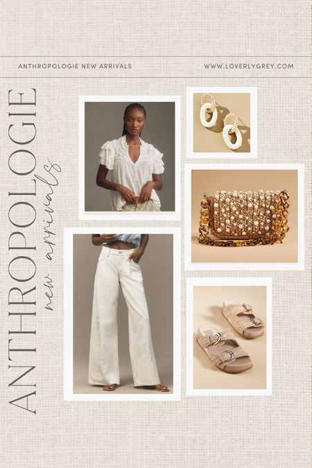 Anthropologie new arrivals. I love these wide leg pants and pearl detail bag for spring. Loverly Grey, Anthropologie 

#LTKStyleTip #LTKSeasonal #LTKBeauty