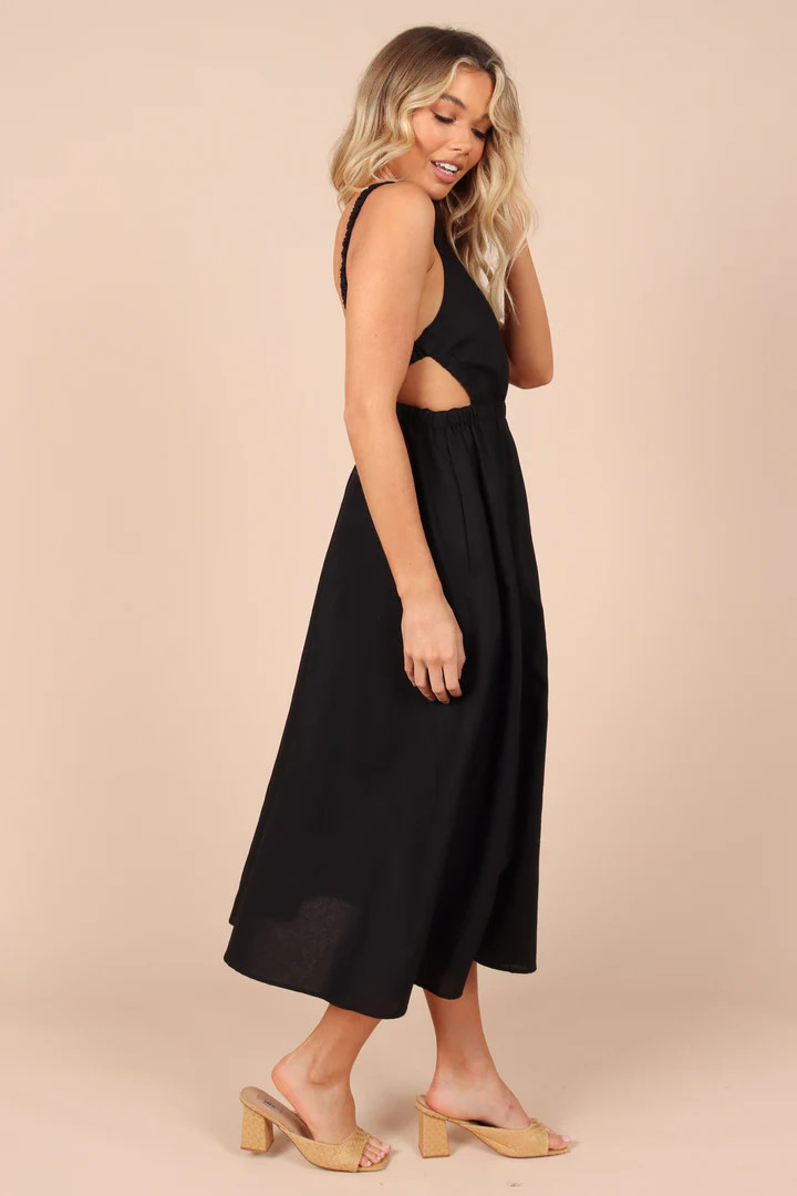 Aubrey Cutout Midi Dress - Black | Petal & Pup (US)